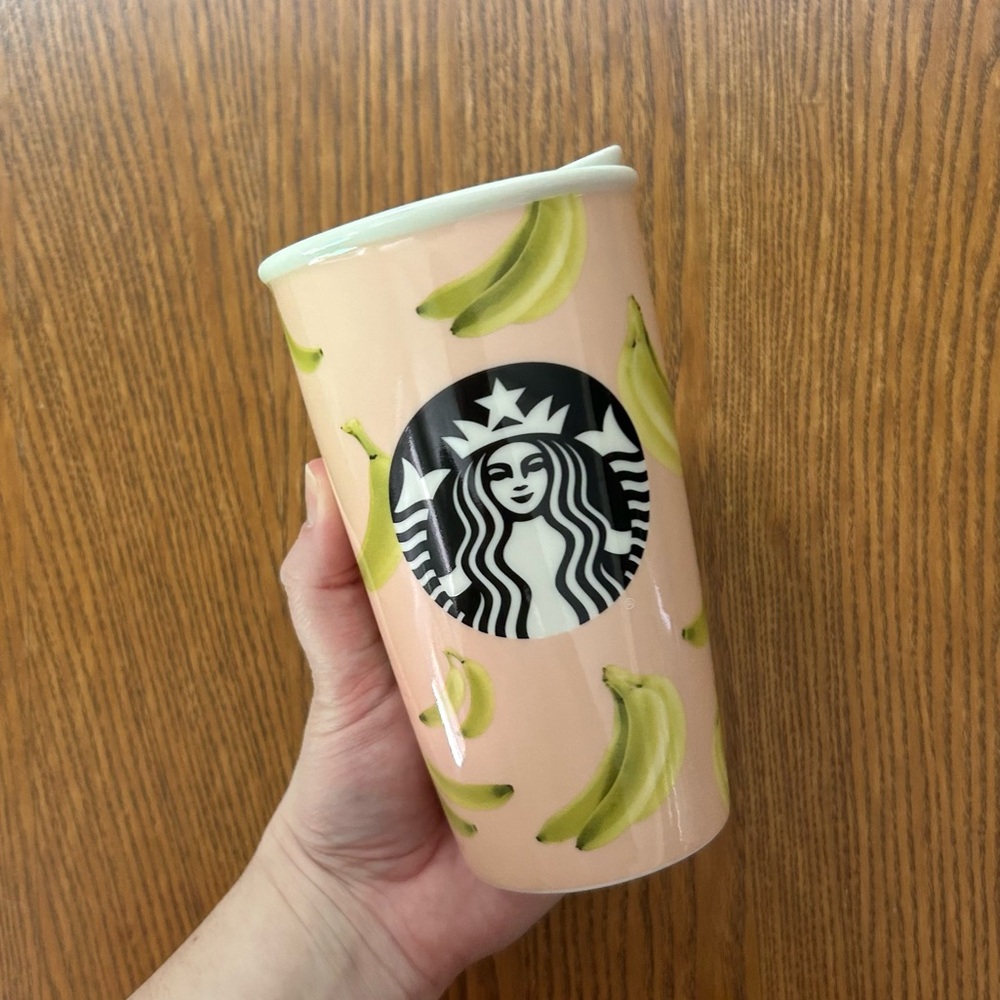 Starbucks banana ceramic travel cup 2015